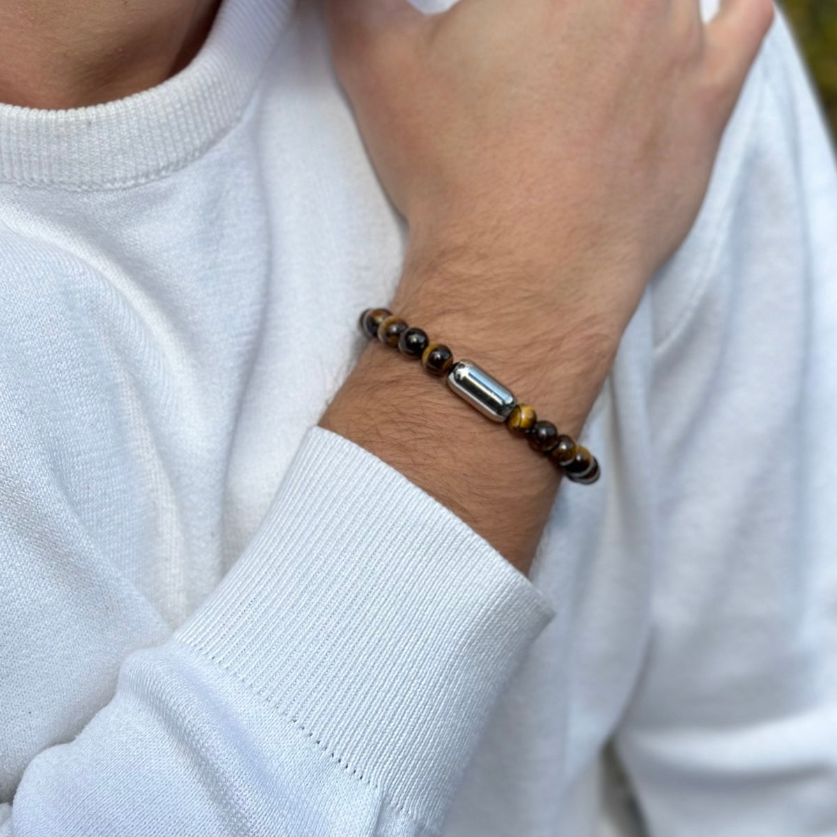 Men’s Tiger Eye Bracelet | Natural Gemstones & Magnetic Clasp