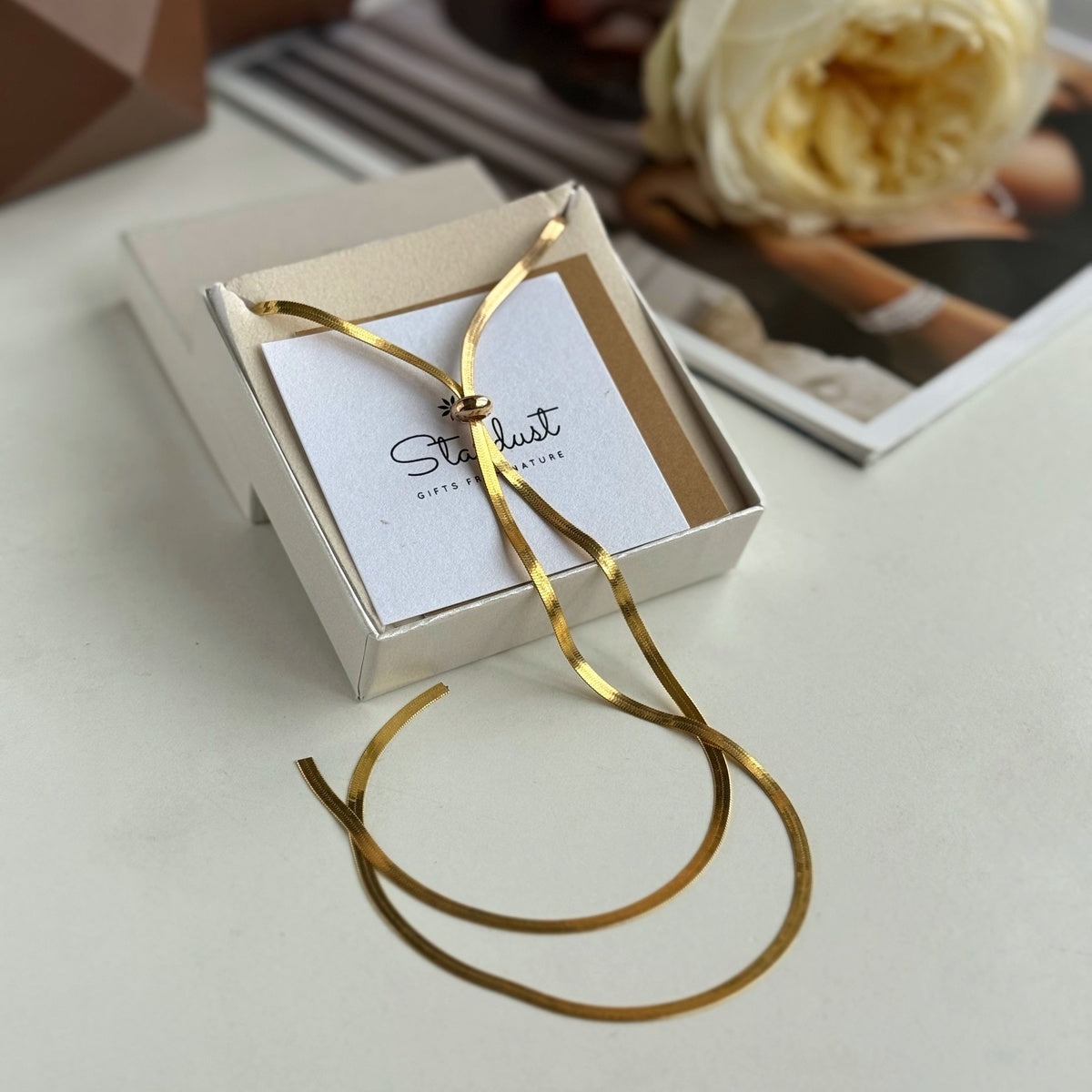 Layering Snake Chain Necklace 18K Gold Plated