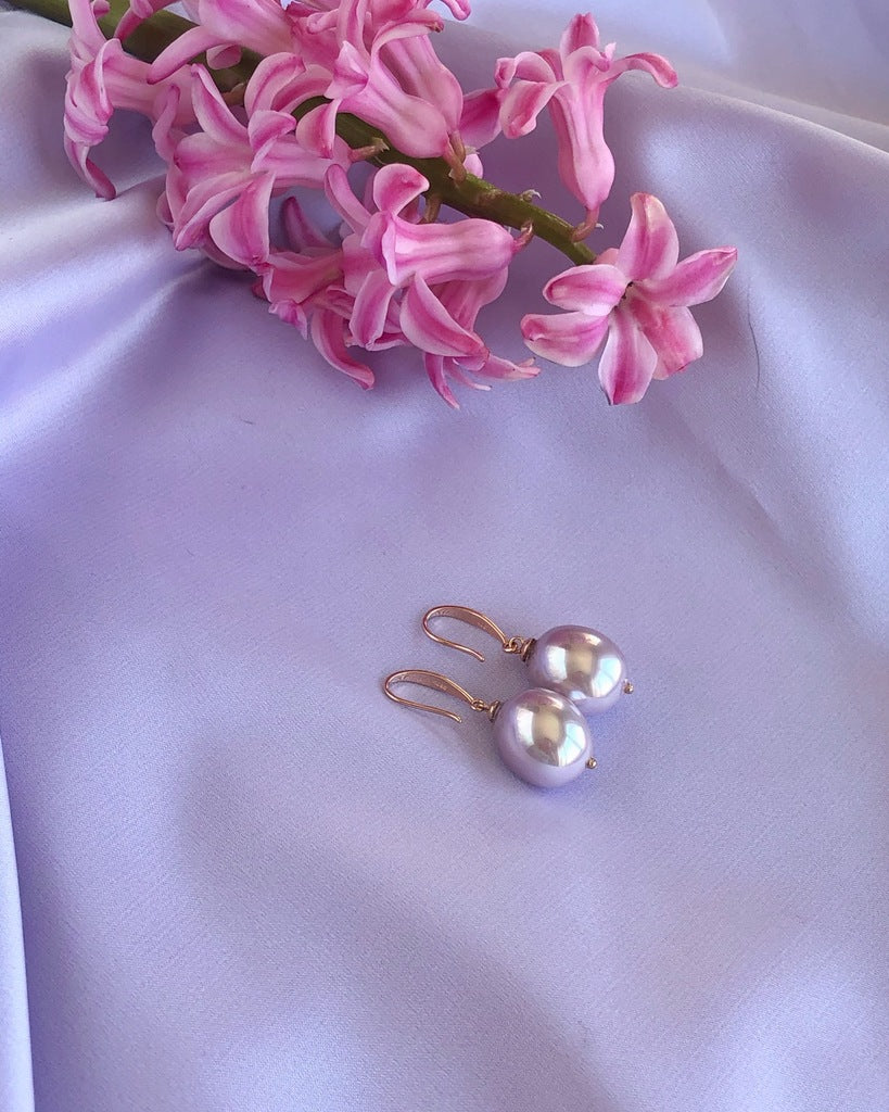 Feminine Harmony Pink Pearl Earrings | Rose Gold Sterling Silver 925