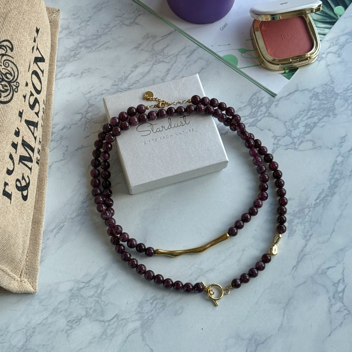 Garnet Double Layer Necklace