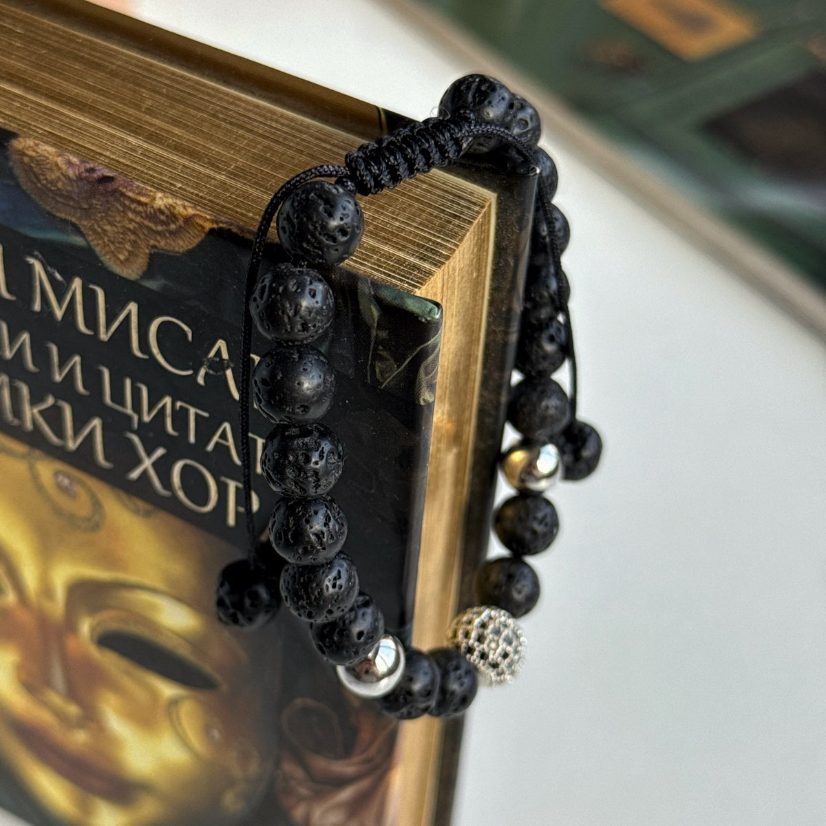 Premium Lava Stone Bracelet for Him | Steel Beads & Black Zircon Centerpiece