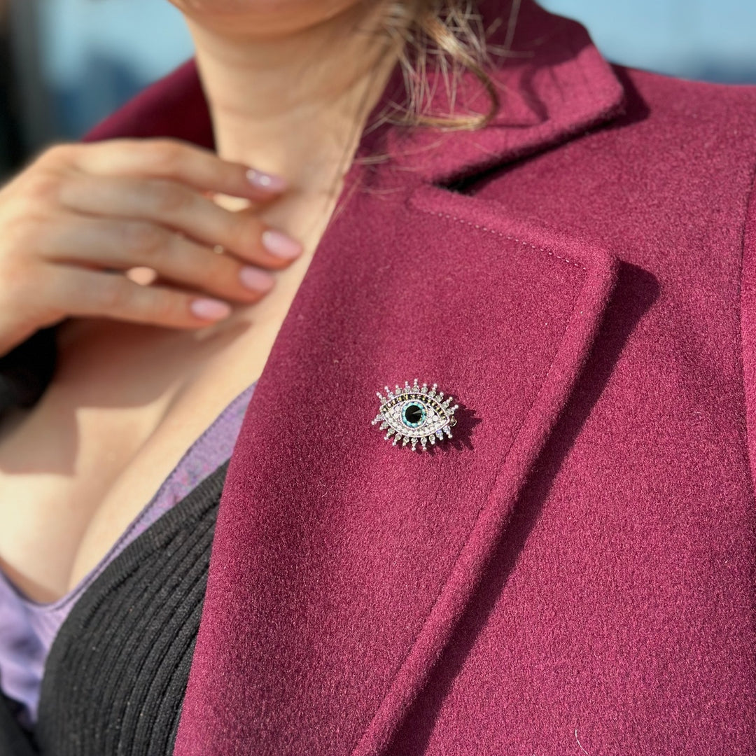 Evil Eye Brooch with Zircons