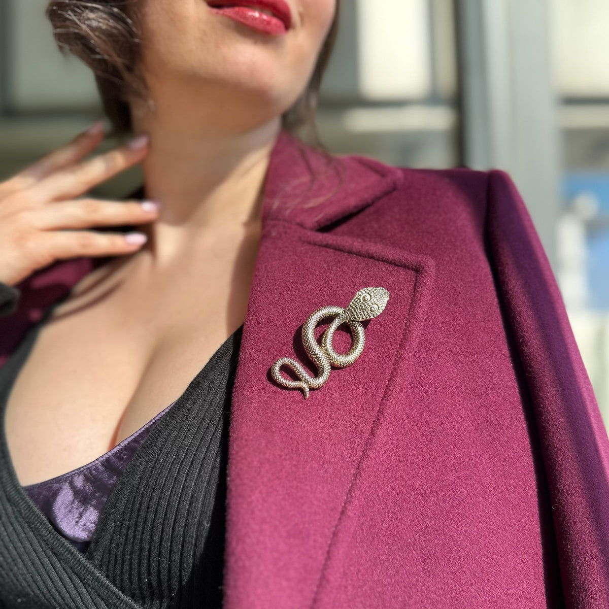 Antique Gold Snake Brooch