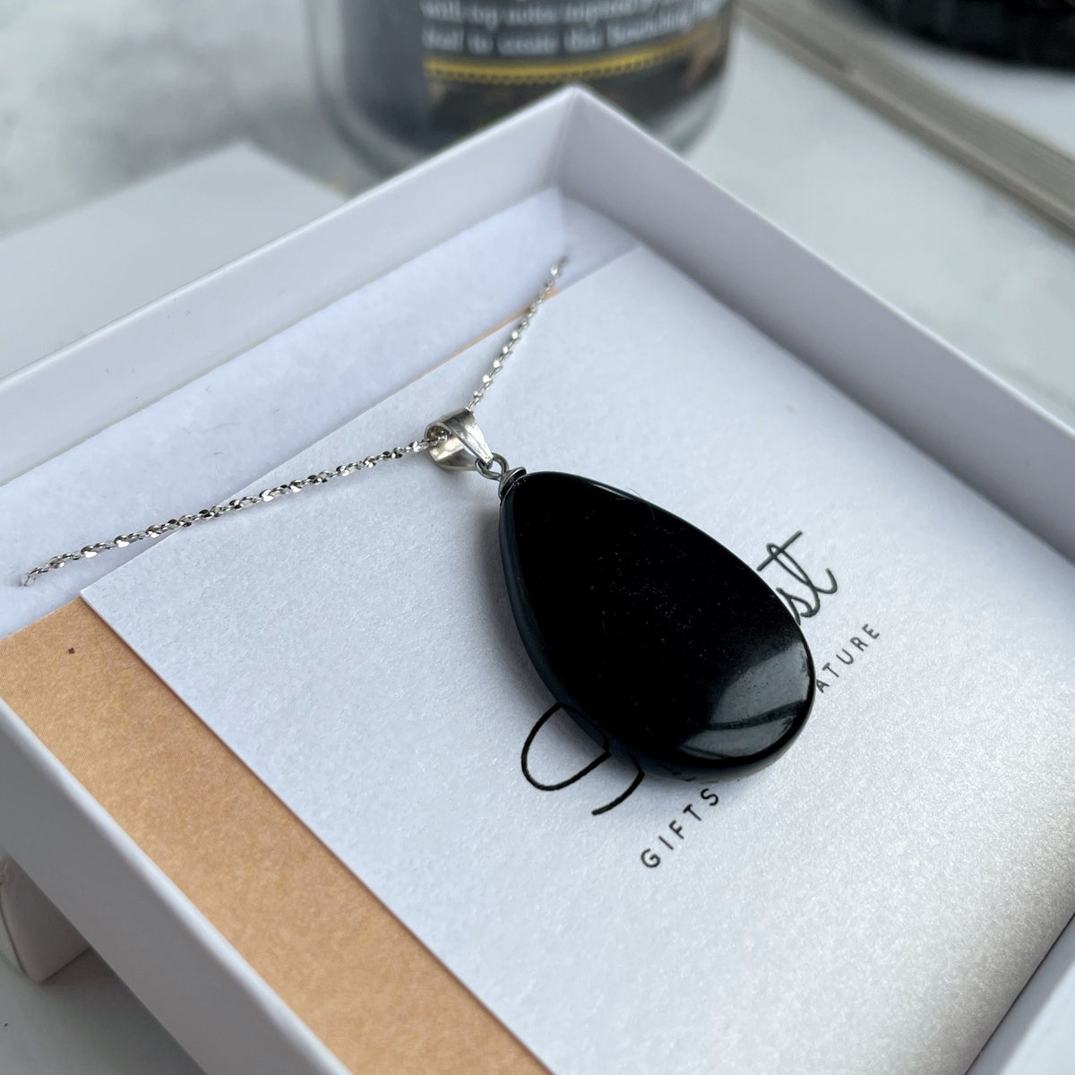 Black Obsidian necklace 3cm