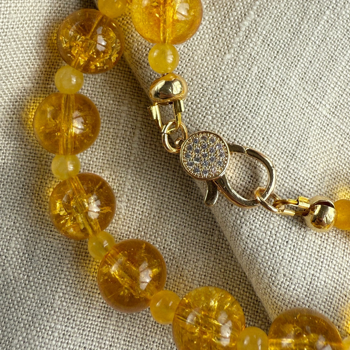 Natural Unheated 10mm Citrine Bead Necklace