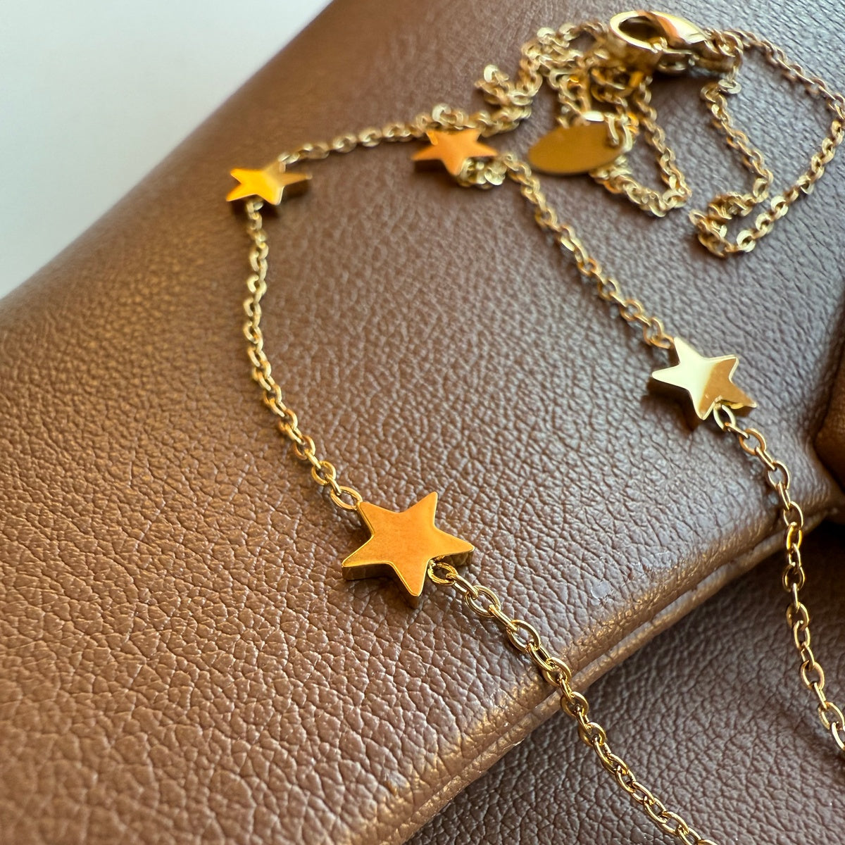 Delicate Tiny Stars Necklace, Dainty 18K Gold Plated Stainless Steel, Minimalist Star Choke