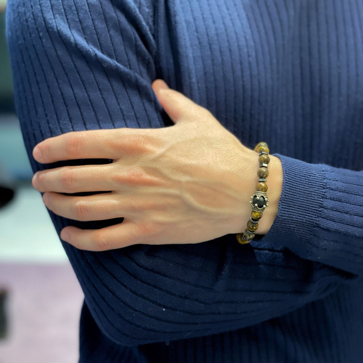 MAJESTY | Men’s Tiger Eye & Black Onyx Bracelet