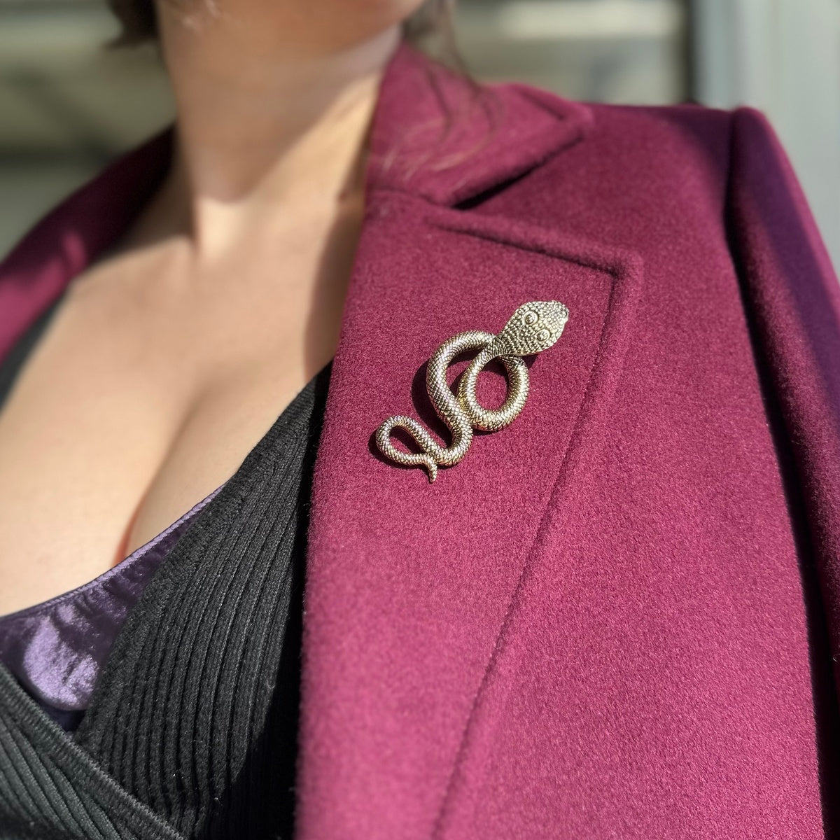 Antique Gold Snake Brooch