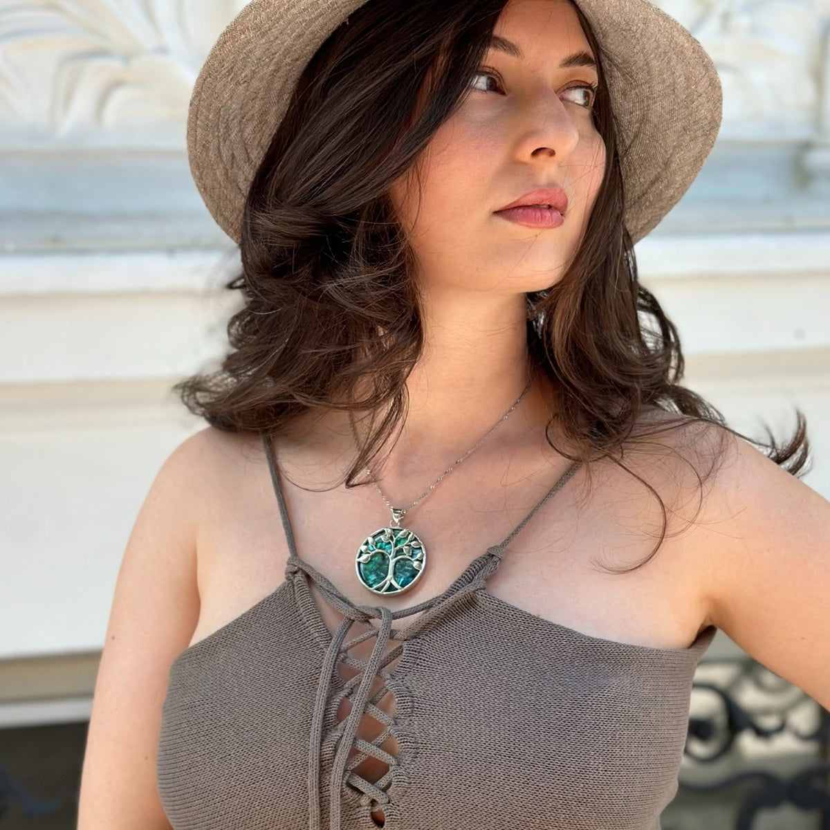 Large Abalone Shell Tree of Life Pendant Necklace | Boho Spiritual Jewelry