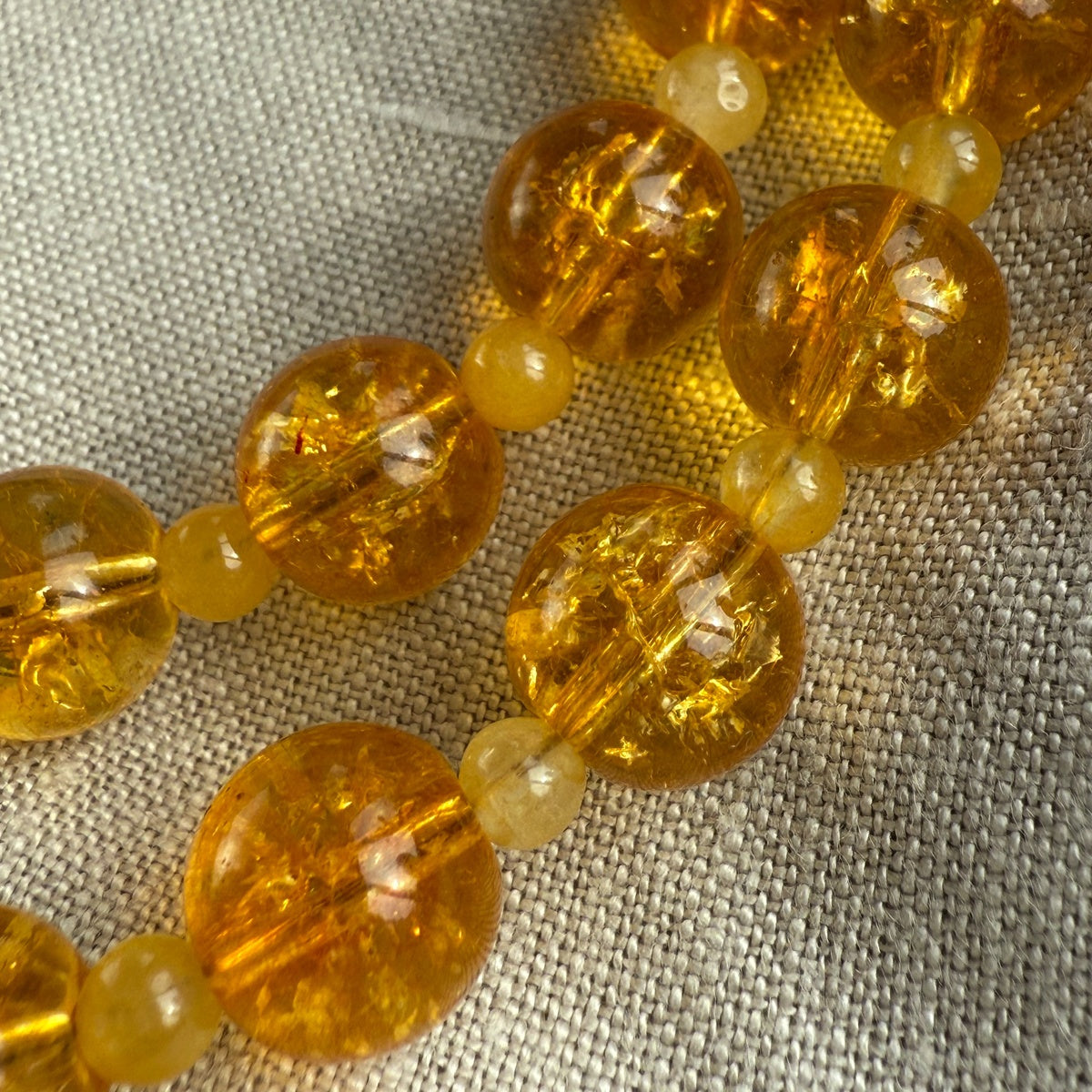Natural Unheated 10mm Citrine Bead Necklace