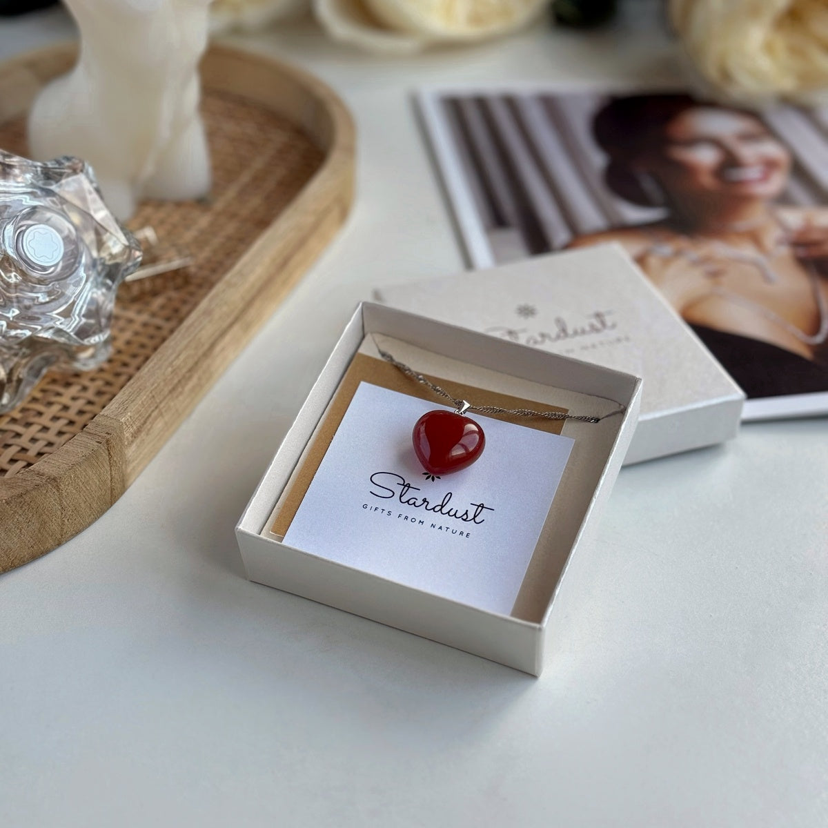 Carnelian Heart Pendant 2.5cm