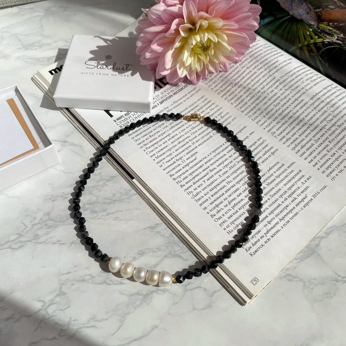 Faced Black Agate Choker