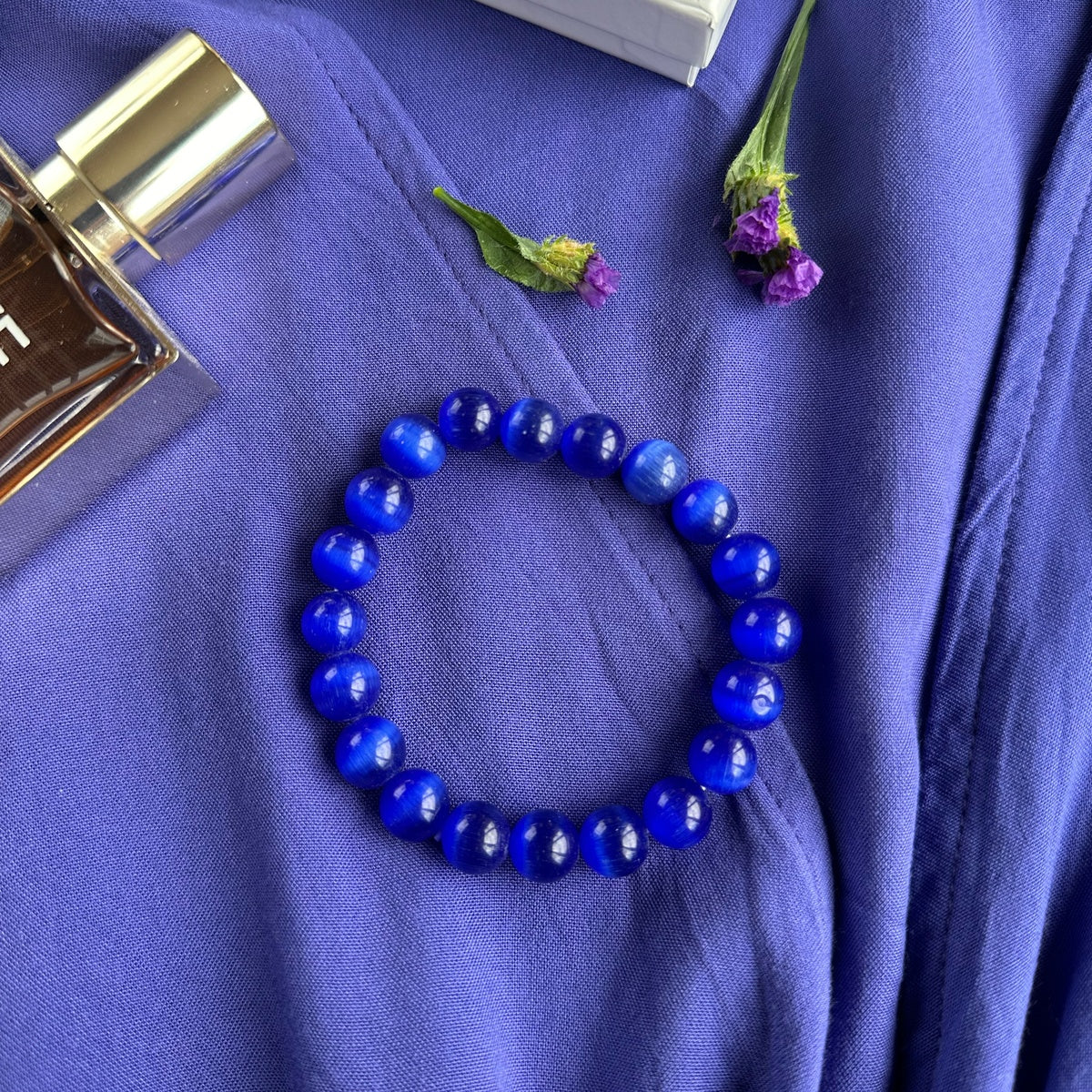 Blue Cat’s Eye Bracelet | Luminous Blue Beads