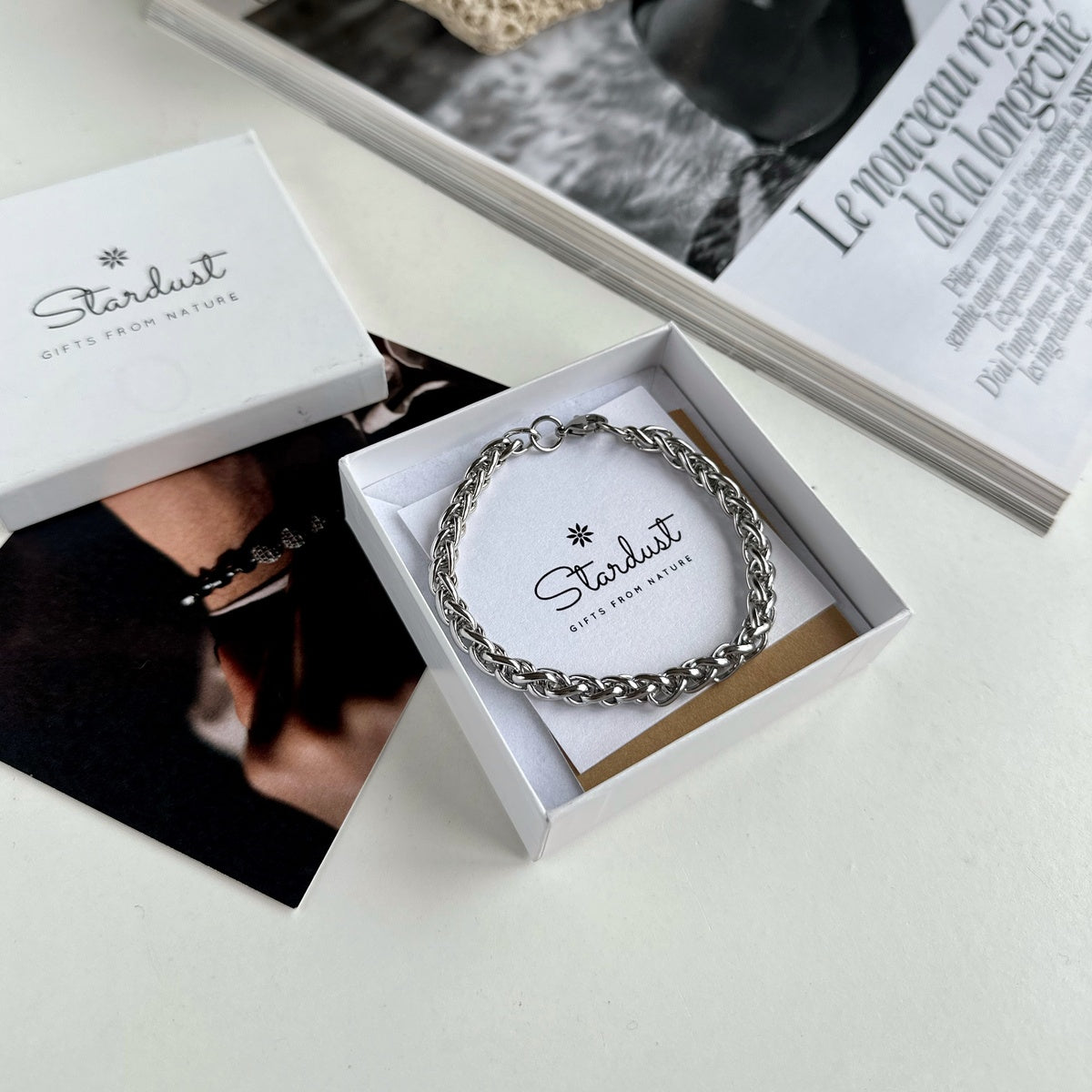 Stainless Steel Wheat Chain Bracelet for Him