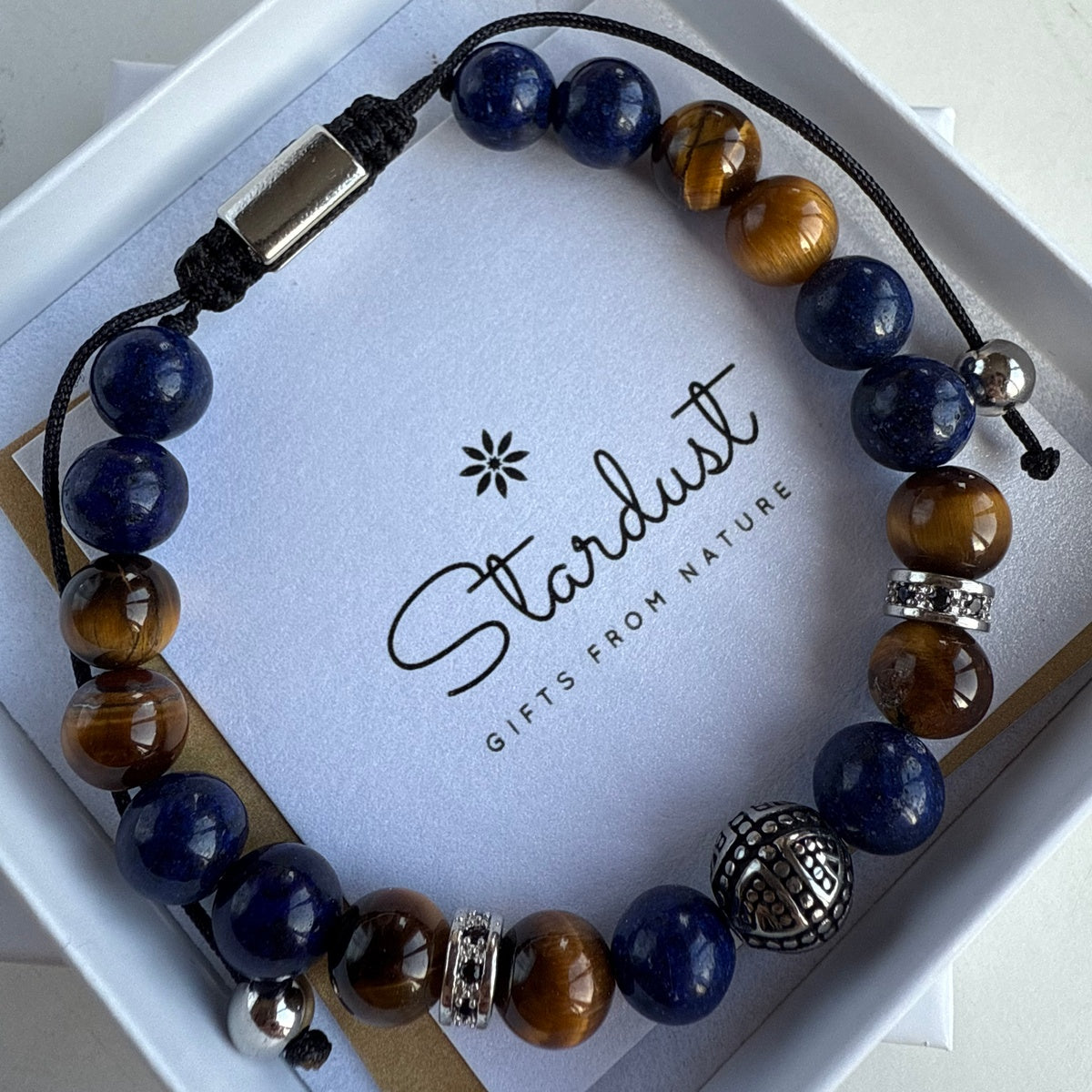 Luxury Men’s Bracelet with Lapis Lazuli & Tiger Eye