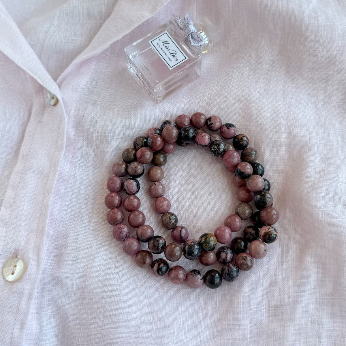 Triple wrap Rhodonite Bracelet for woman