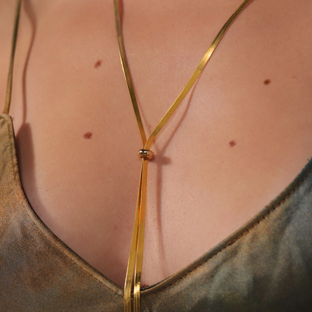 Layering Snake Chain Necklace 18K Gold Plated
