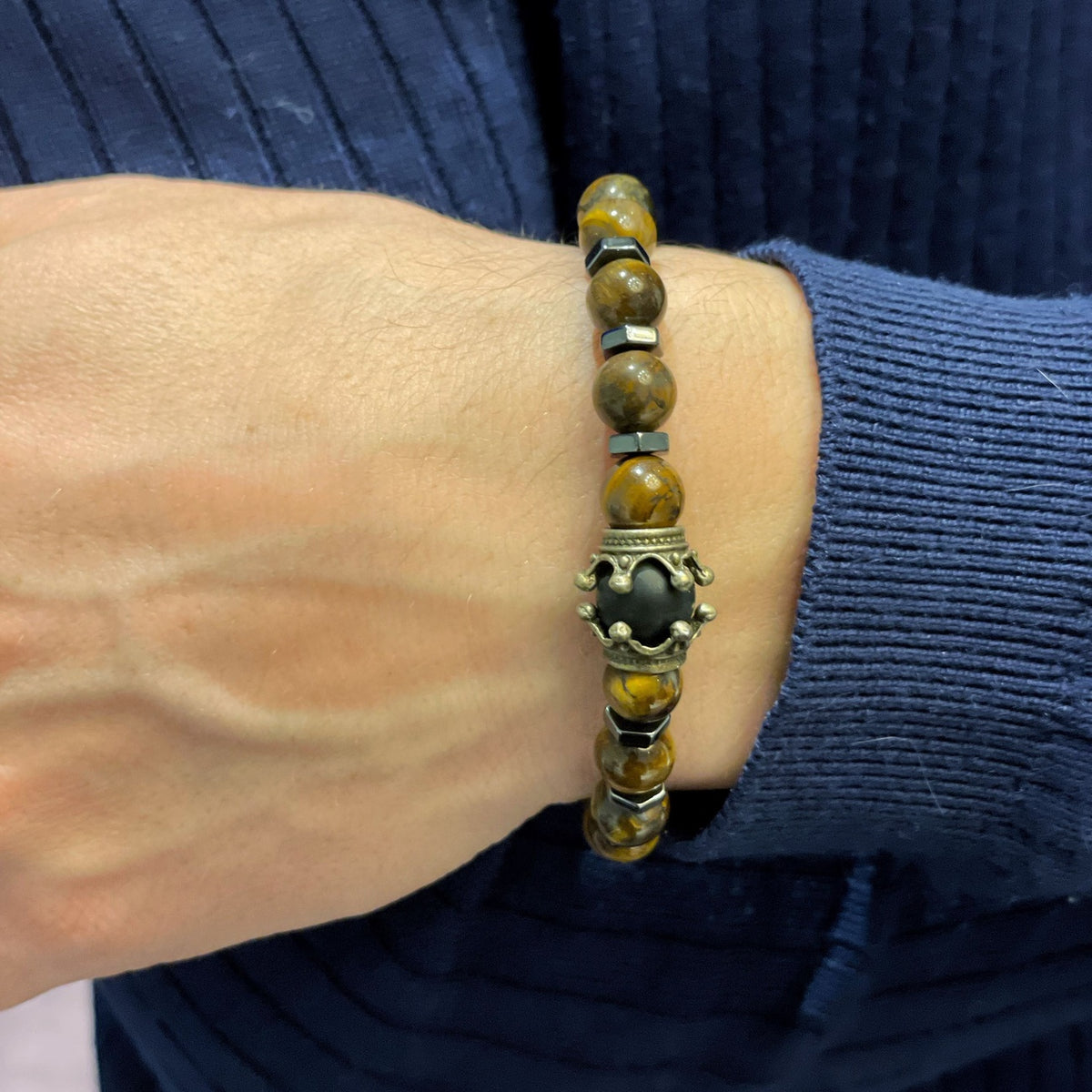 MAJESTY | Men’s Tiger Eye & Black Onyx Bracelet