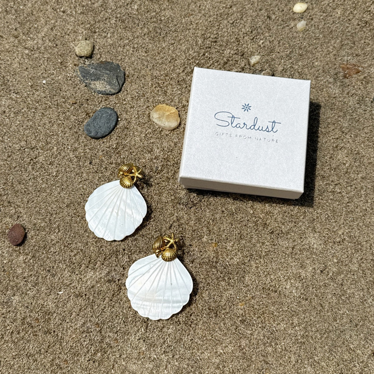 Natural Shell Statement Earrings