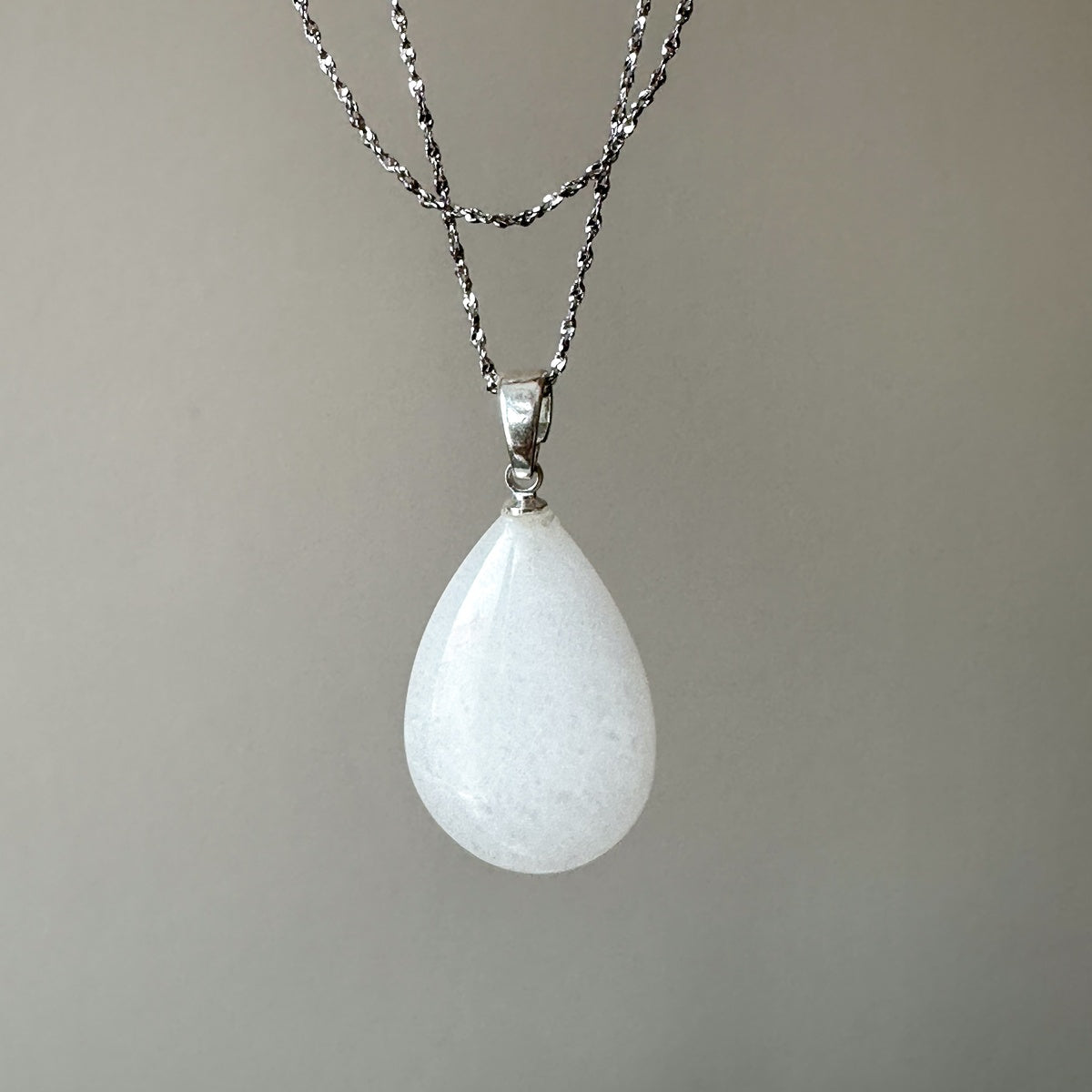 White Snow Quartz pendant Sterling Silver