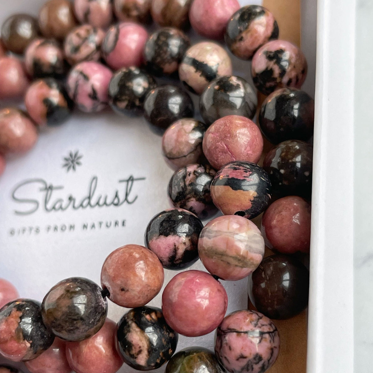 Triple wrap Rhodonite Bracelet for woman
