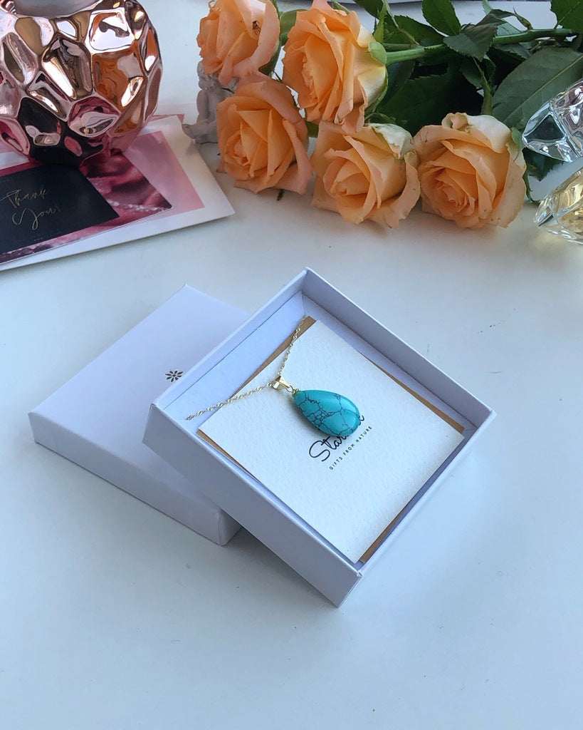 Turquoise Drop Pendant 1.5x2.5cm