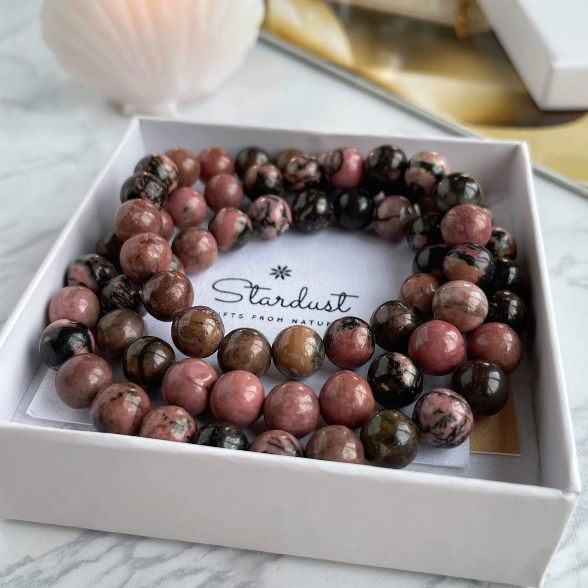 Triple wrap Rhodonite Bracelet for woman