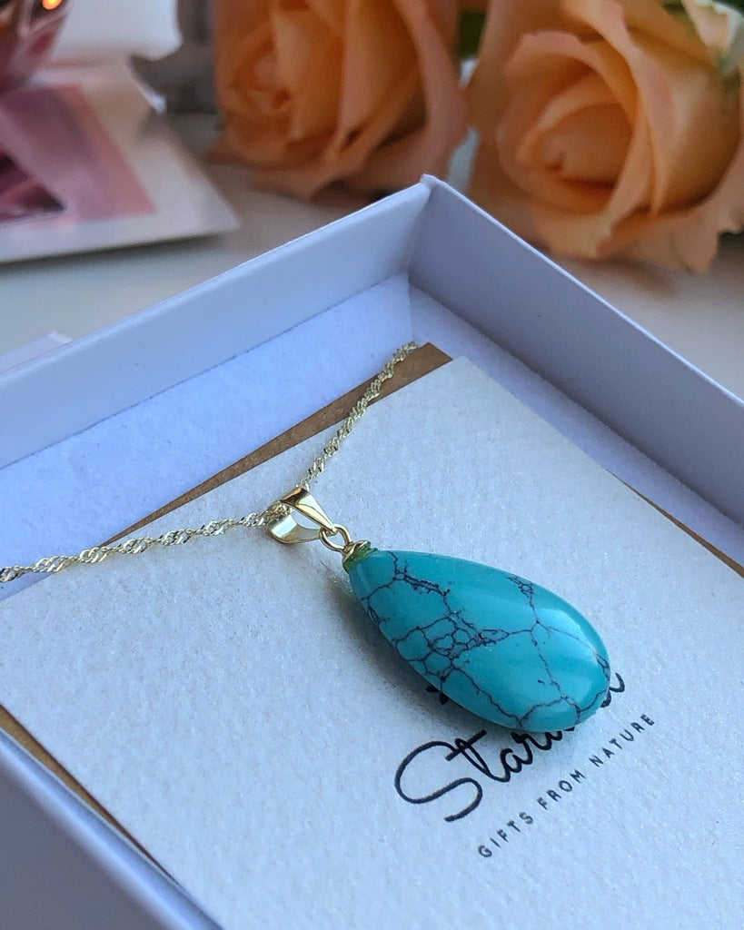 Turquoise Drop Pendant 1.5x2.5cm