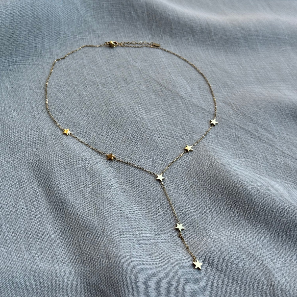 Delicate Tiny Stars Necklace, Dainty 18K Gold Plated Stainless Steel, Minimalist Star Choke