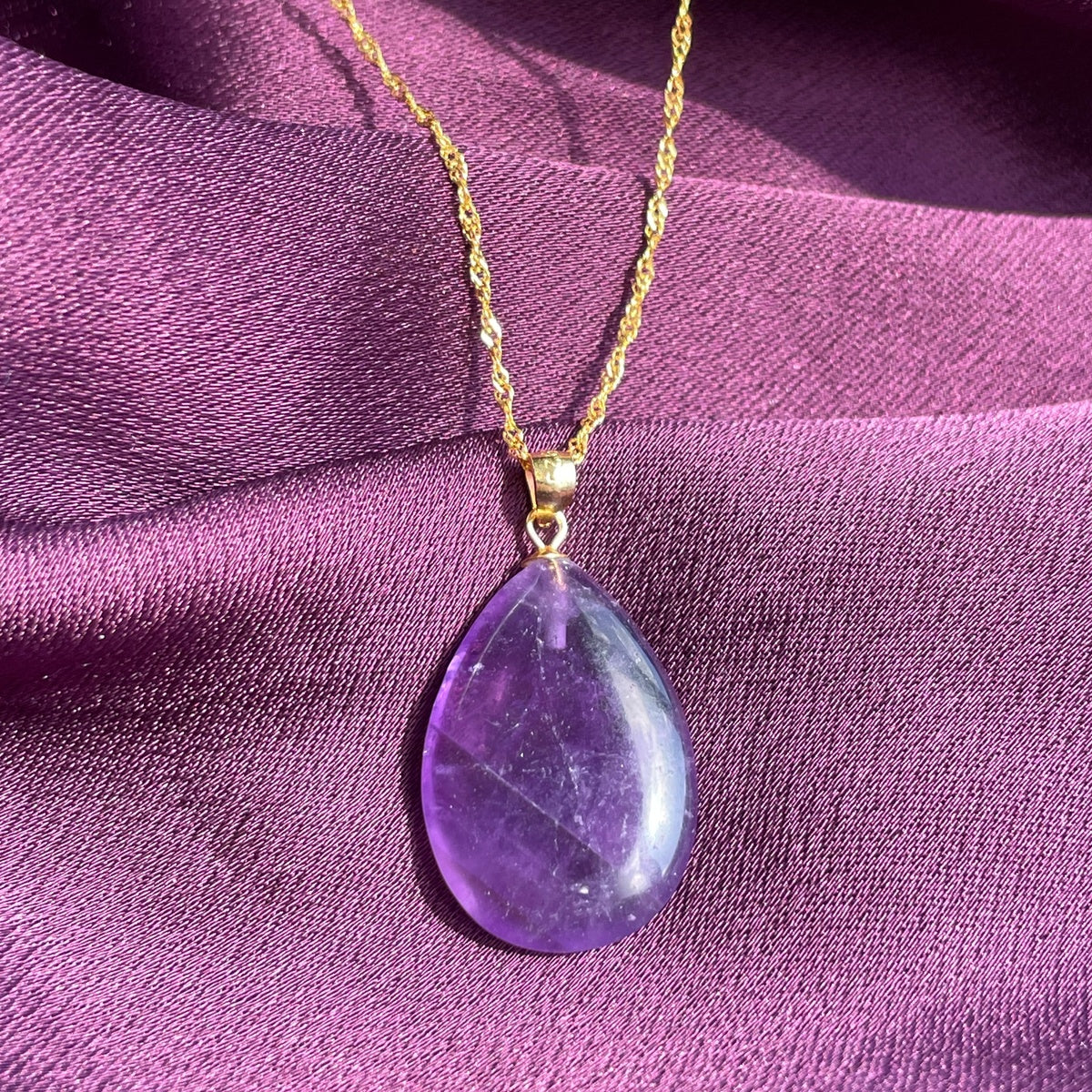 Amethyst Drop Pendant 1.5x2.5cm