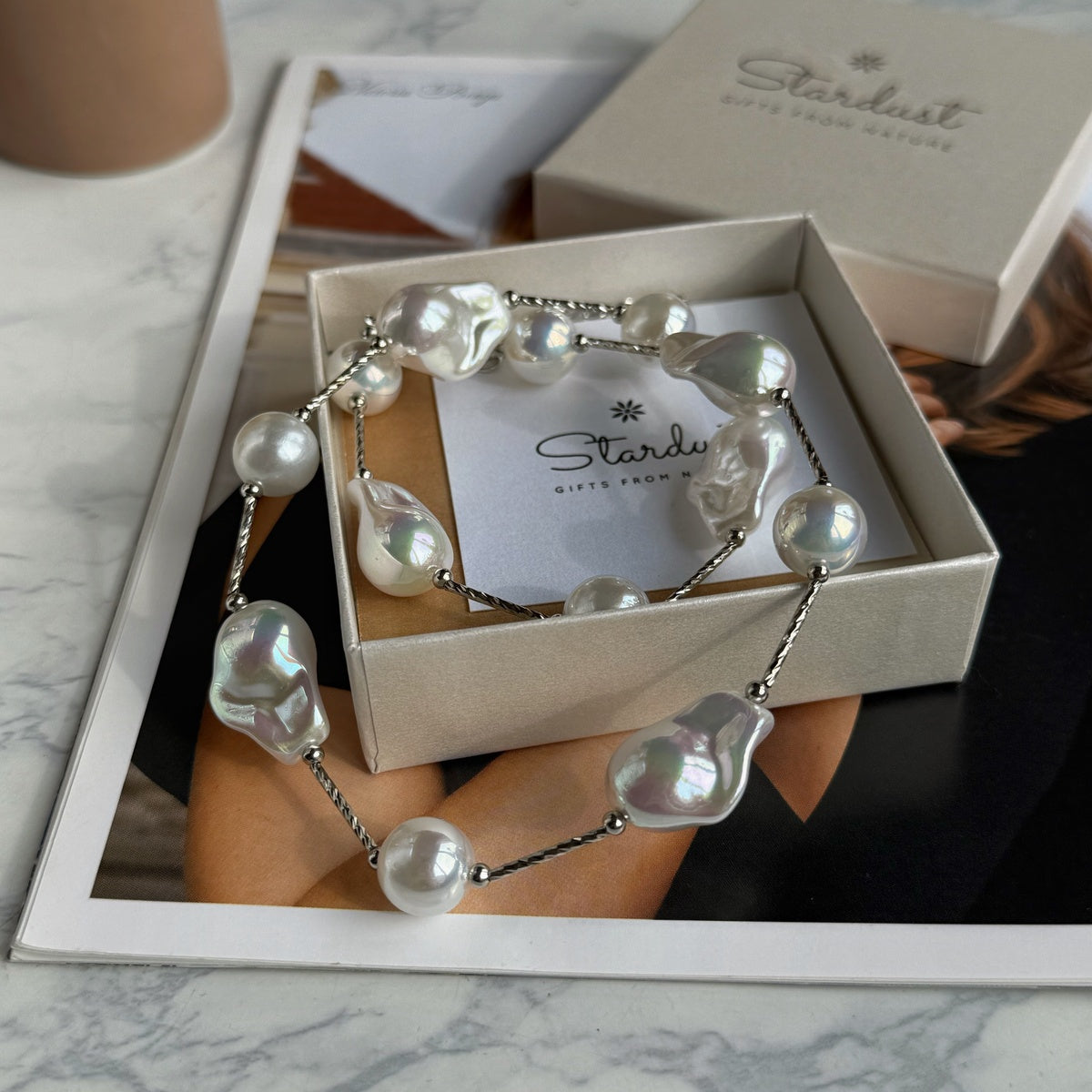 Silver Baroque Pearl Necklace