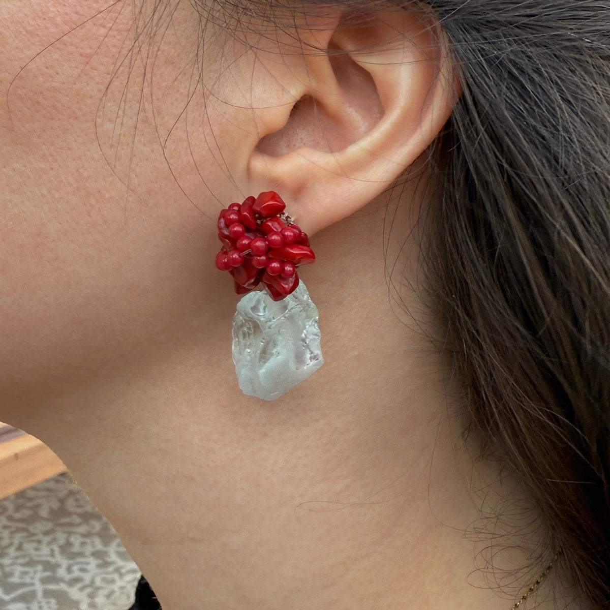 Red Coral Earrings