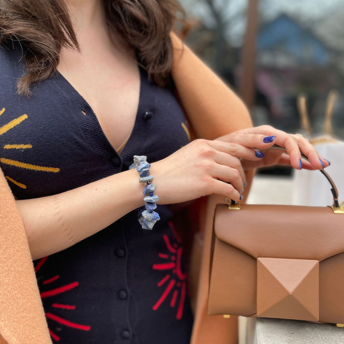 Raw Sodalite Bracelet | Natural Blue Gemstone & Sodalite Beads