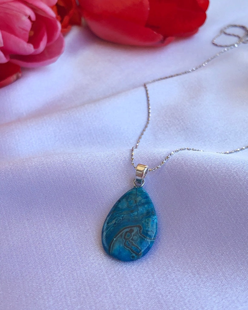 Blue Onyx Drop Pendant