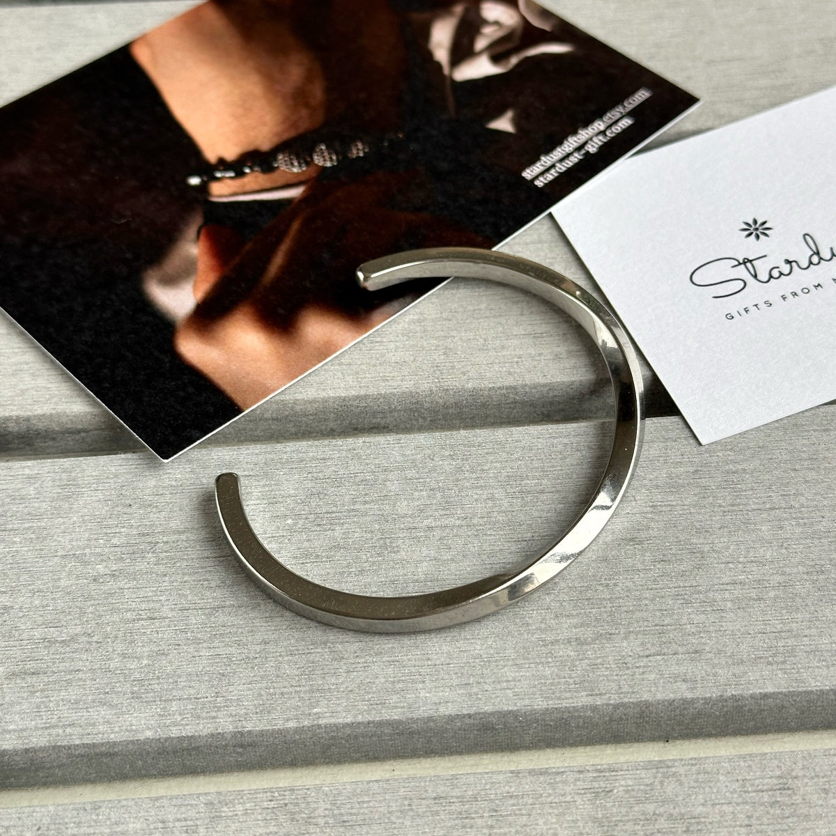 Minimalist Titanium Steel Bangle Bracelet for Him