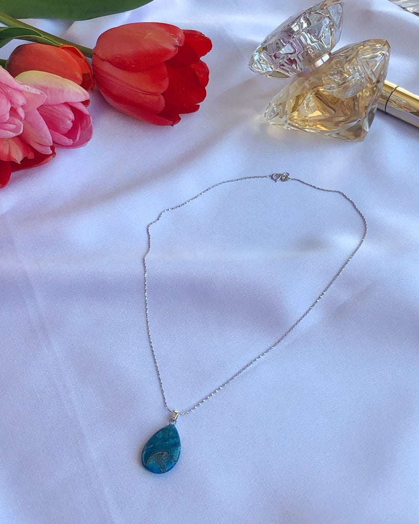 Blue Onyx Drop Pendant