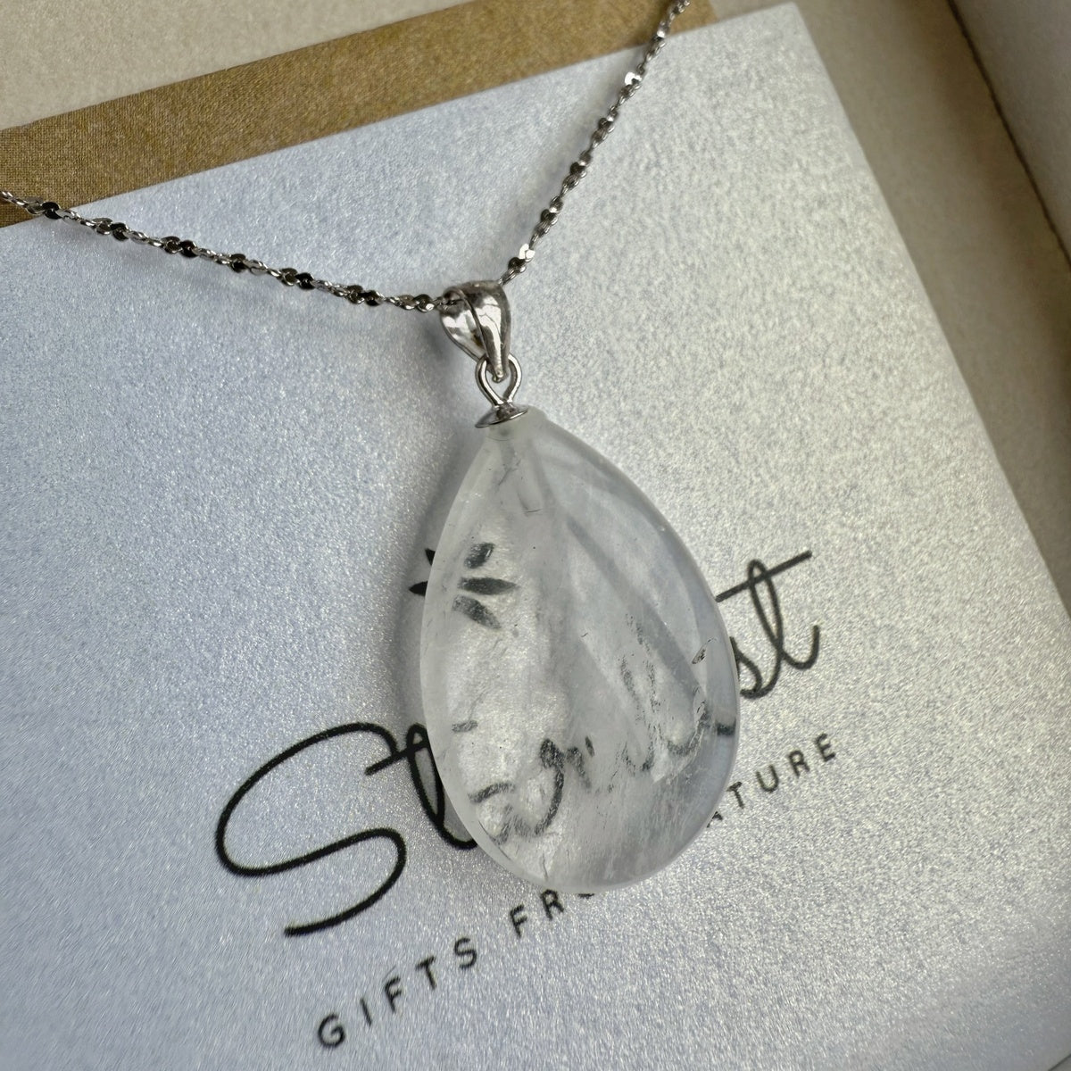 Clear Quartz Drop Pendant 1.5x2.5cm