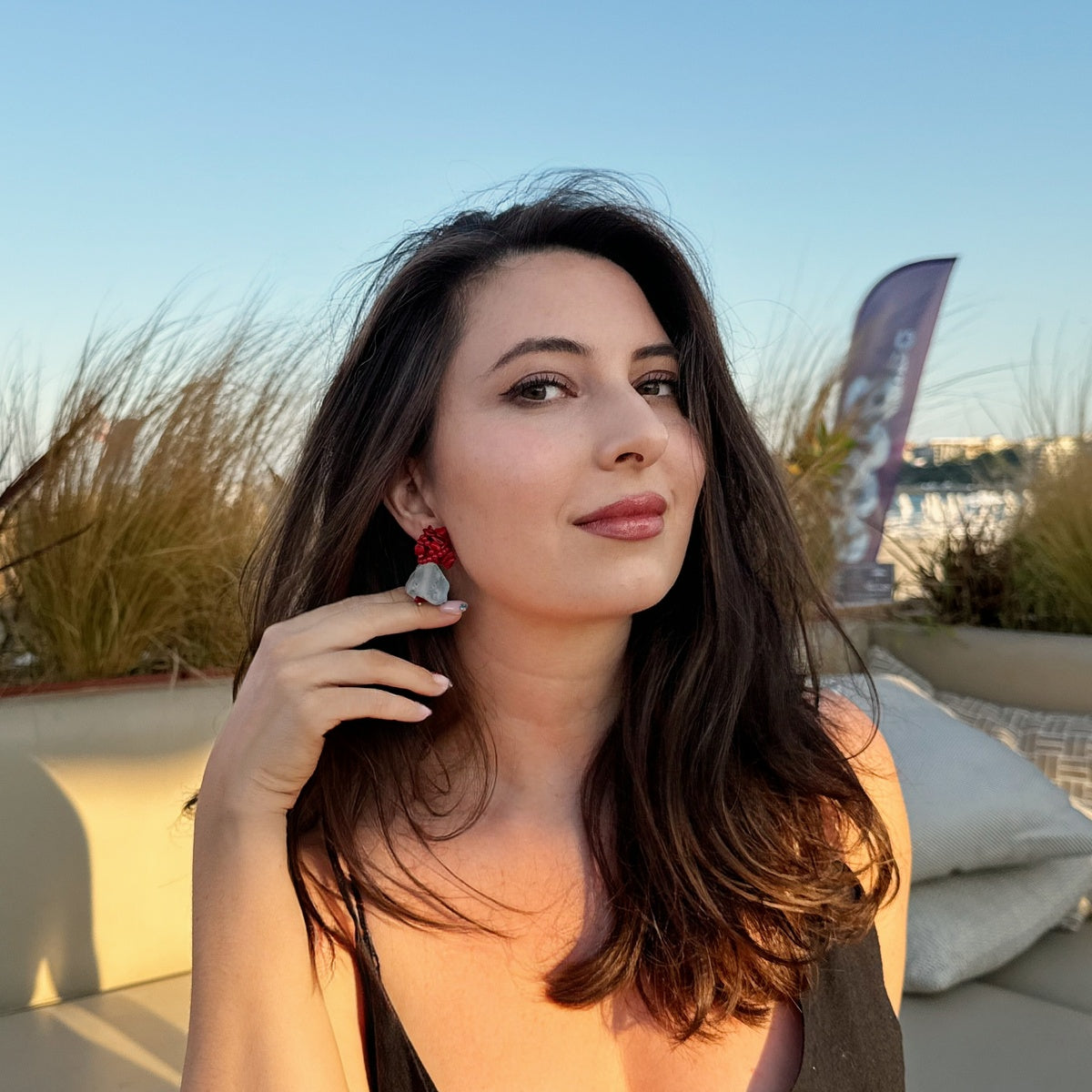Red Coral Earrings