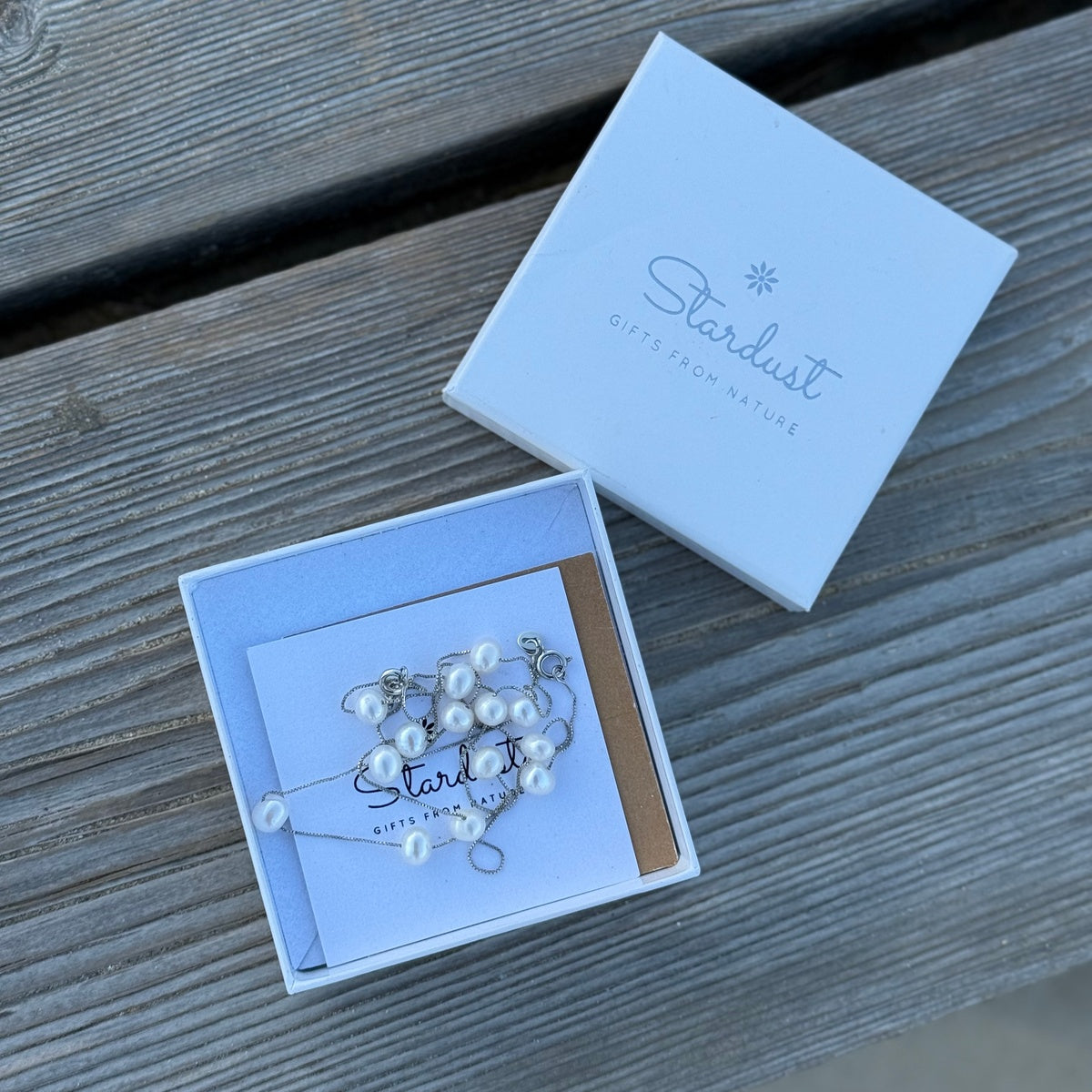 White Pearl Necklace & Bracelet on Sterling Silver