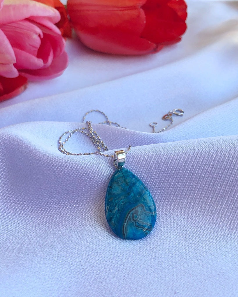 Blue Onyx Drop Pendant