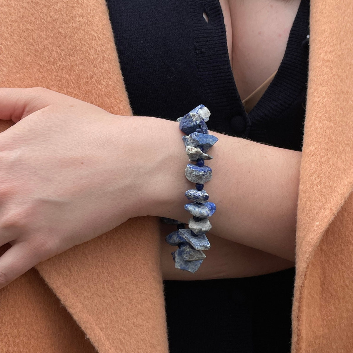 Raw Sodalite Bracelet | Natural Blue Gemstone & Sodalite Beads