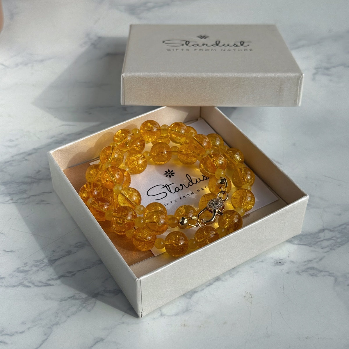 Natural Unheated 10mm Citrine Bead Necklace