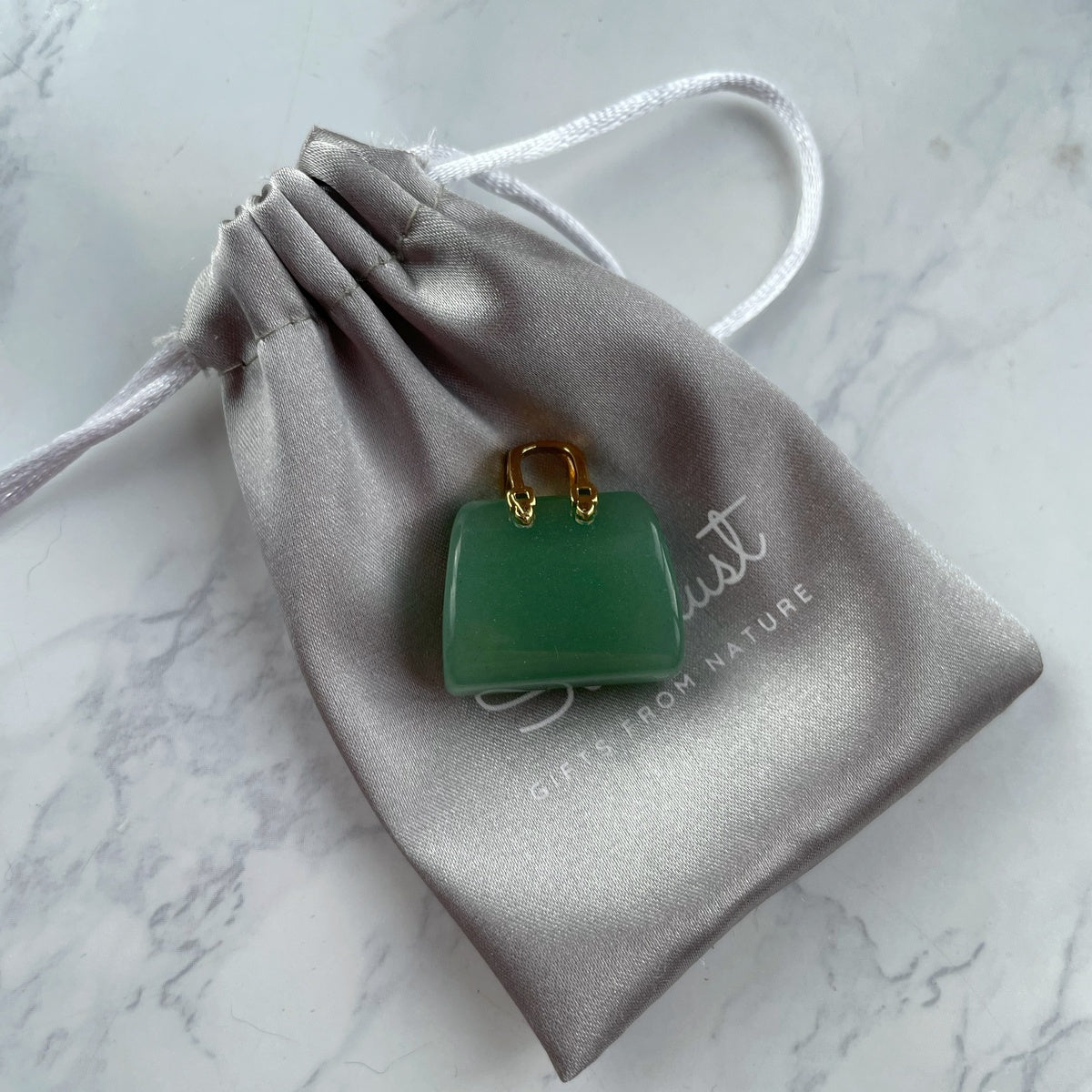 Modern Gemstone Handbag Keychain | Mini Crystal Bag Charm