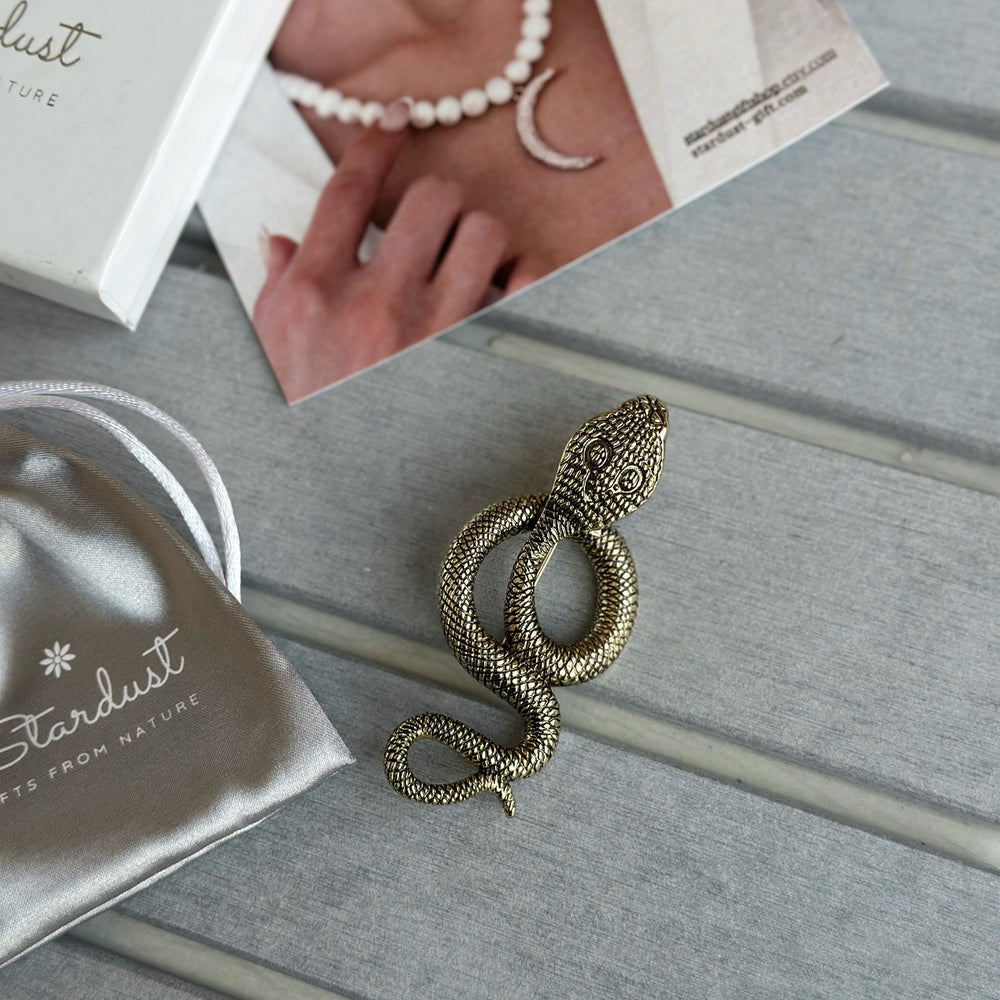 Antique Gold Snake Brooch