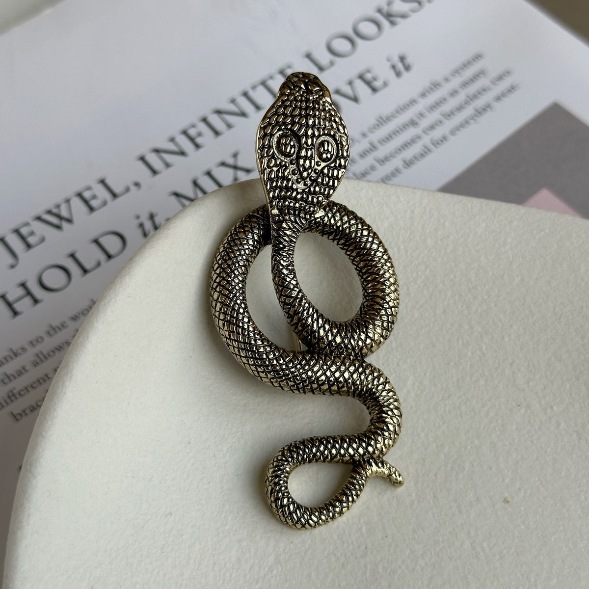 Antique Gold Snake Brooch