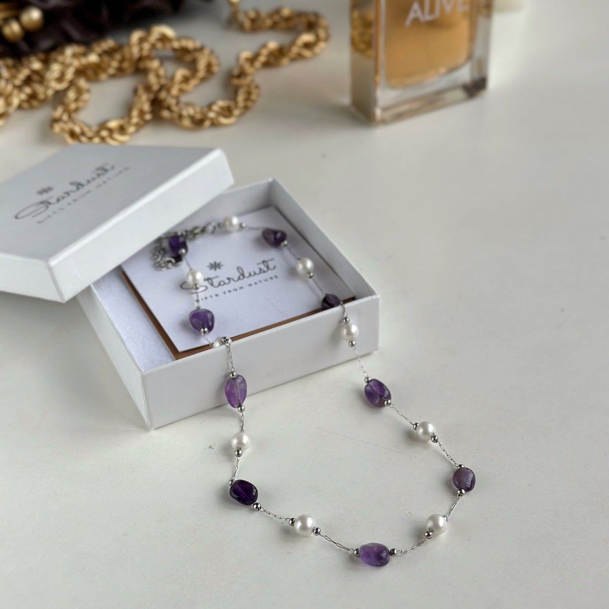 Natural Gemstone Choker Necklace | Amethyst, Carnelian & Citrine