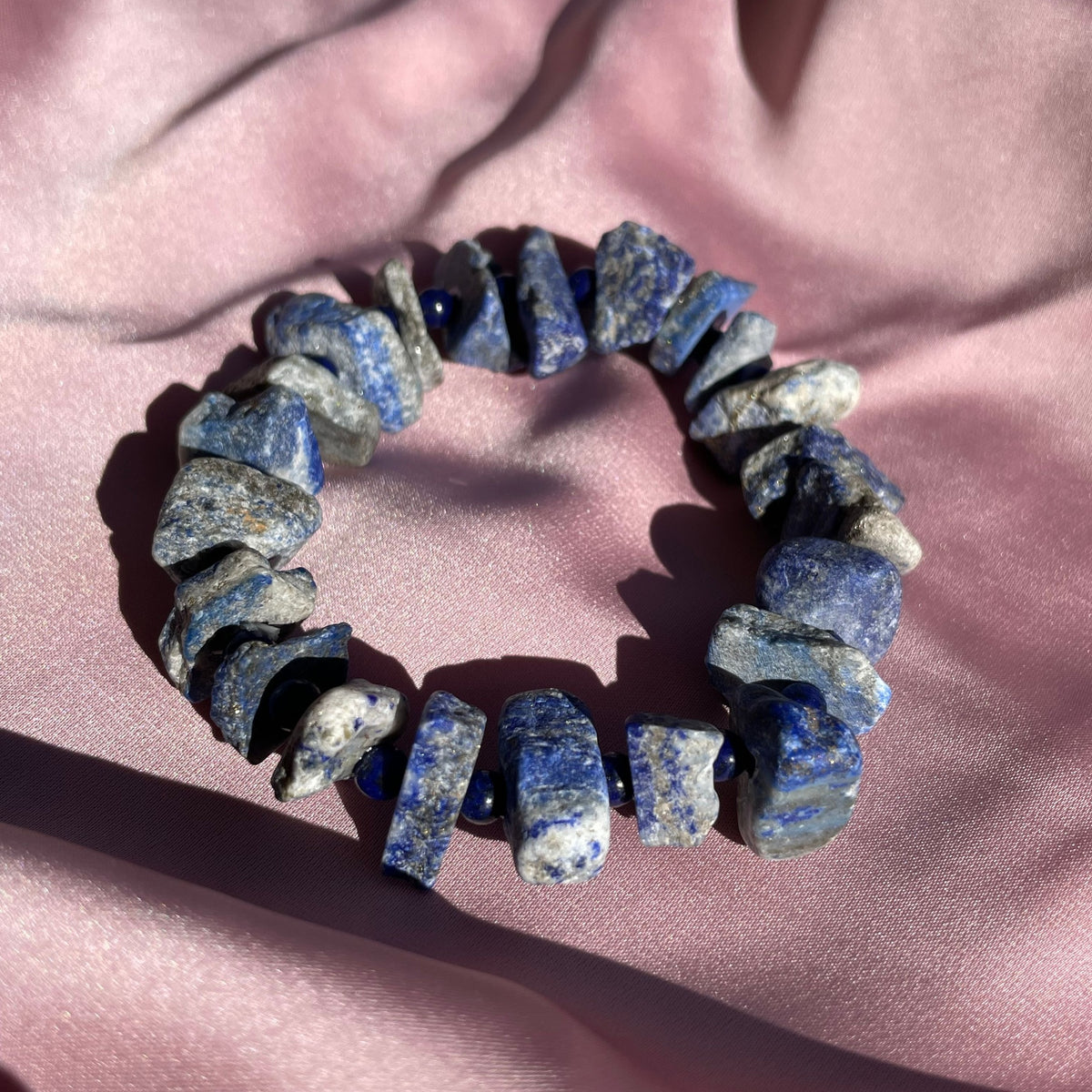 Raw Sodalite Bracelet | Natural Blue Gemstone & Sodalite Beads