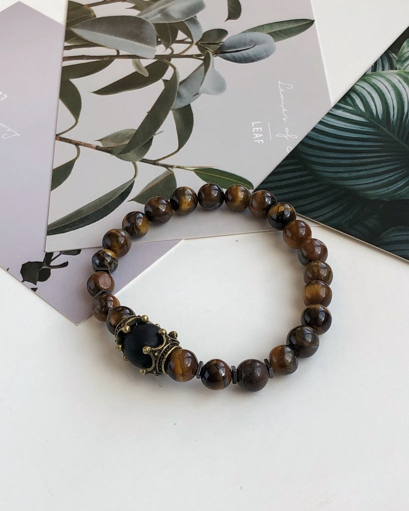 MAJESTY | Men’s Tiger Eye & Black Onyx Bracelet