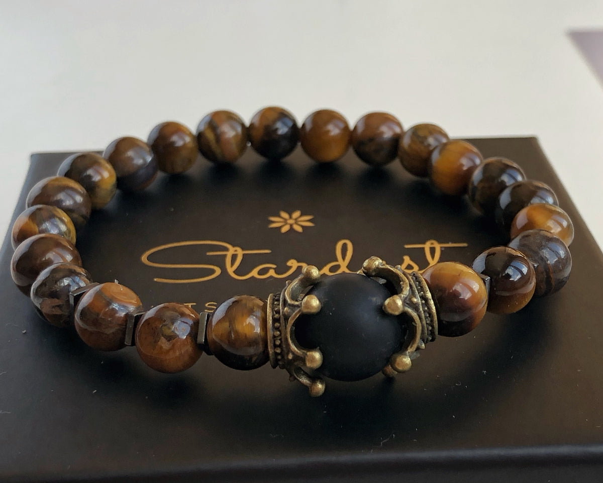 MAJESTY | Men’s Tiger Eye & Black Onyx Bracelet