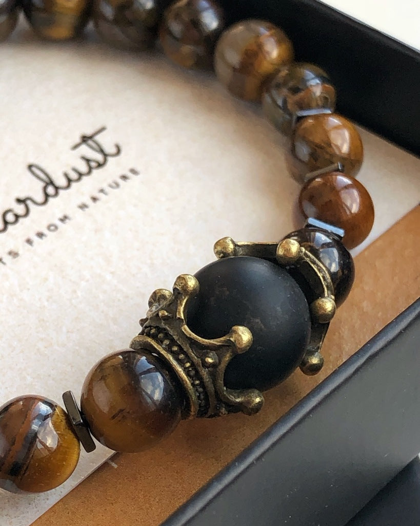MAJESTY | Men’s Tiger Eye & Black Onyx Bracelet